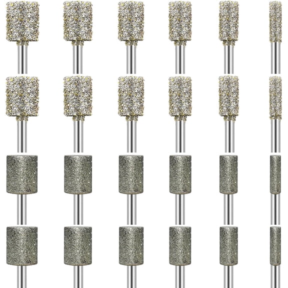 Stone Carving Set Diamond Grinding Bit Compatible with Dremel, 50Grit 116Grit 24PCS Polishing Kit Diamond Bits 1/8" (3mm) Shank Accessories for Stone Glass Ceramics Carving, Polishing, Grinding