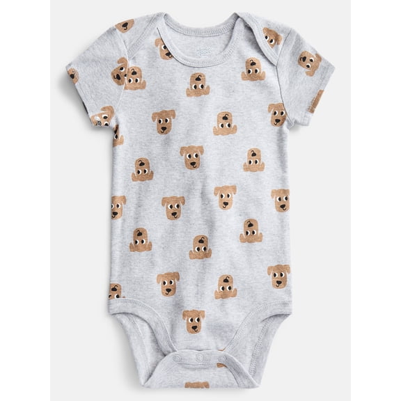 Wonder Nation Baby Boys' Graphic Cotton Bodysuit with Short Sleeves, Sizes 0M-24M