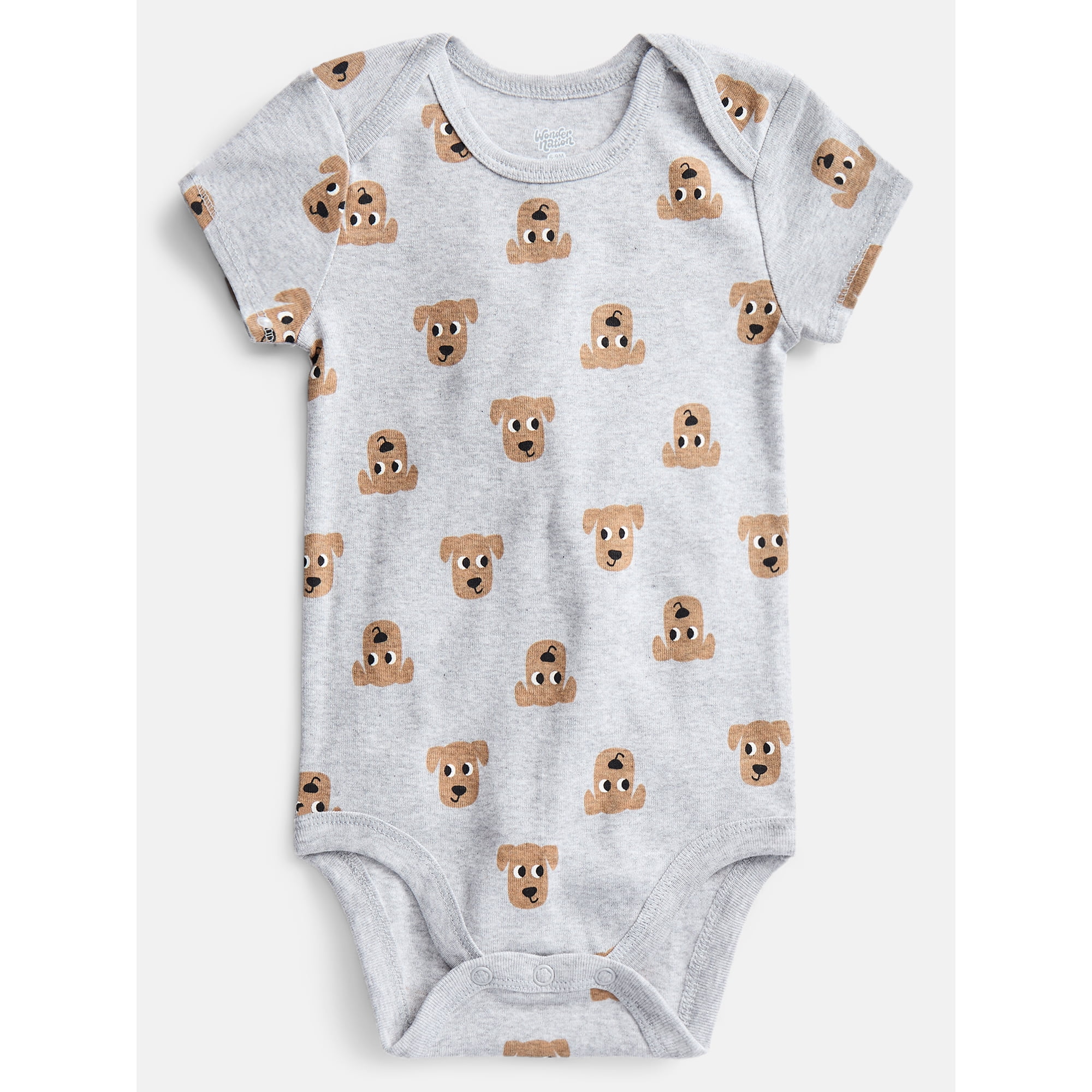 Wonder Nation Baby Boys' Graphic Cotton Bodysuit with Short Sleeves, Sizes 0M-24M