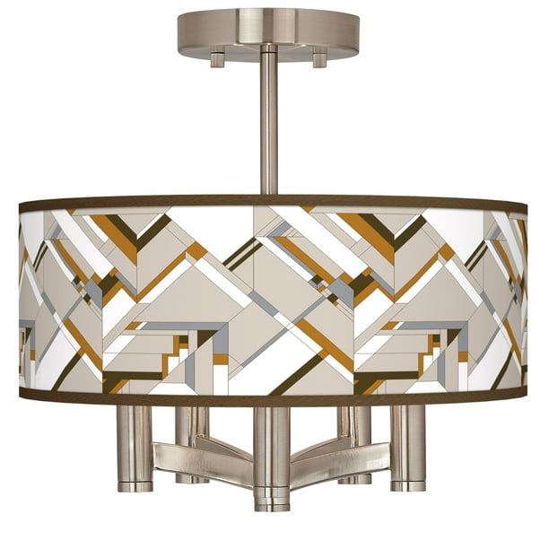 Giclee Glow Craftsman Mosaic Ava 5 Light Nickel Ceiling Com Giclee Glow Craftsman Mosaic Ava 5, Craftsman Mosaic Ava 6 Light Nickel Pendant Chandelier
