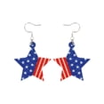 thumbnail image 3 of Independence Day Theme Party Earrings Holiday Party Dress Up Ambiance Jewelry Pentagram Bow Hanging Ring, 3 of 6
