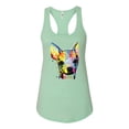 thumbnail image 2 of Wild Bobby Dean Russo Colorful Chihuahua Dog Lover Women Racerback Tank Top, Mint, X-Large, 2 of 5