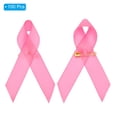 thumbnail image 3 of Unique Bargains Ribbon Pins, 100Pcs Pink Awareness Ribbon Satin with Safety Pins, 3 of 7