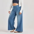 thumbnail image 5 of vigerkar High Waisted Wide Leg Jeans for Women, Elasticity Casual Denim Pants with Pockets (BU3, 3XL), 5 of 6