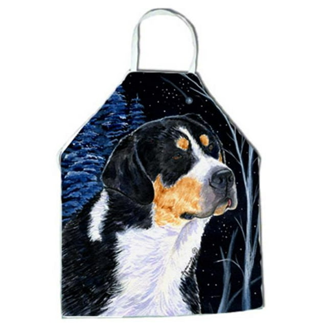 Starry Night Bernese Mountain Dog Apron - 27 x 31 in.