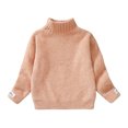 thumbnail image 2 of Lilgiuy Little Boy Girl Pullover Sweater Fall Winter Candy Color Long Sleeve Turtleneck Sweatshirt Plush Thickened Sweater for 3-14Y, 2 of 5