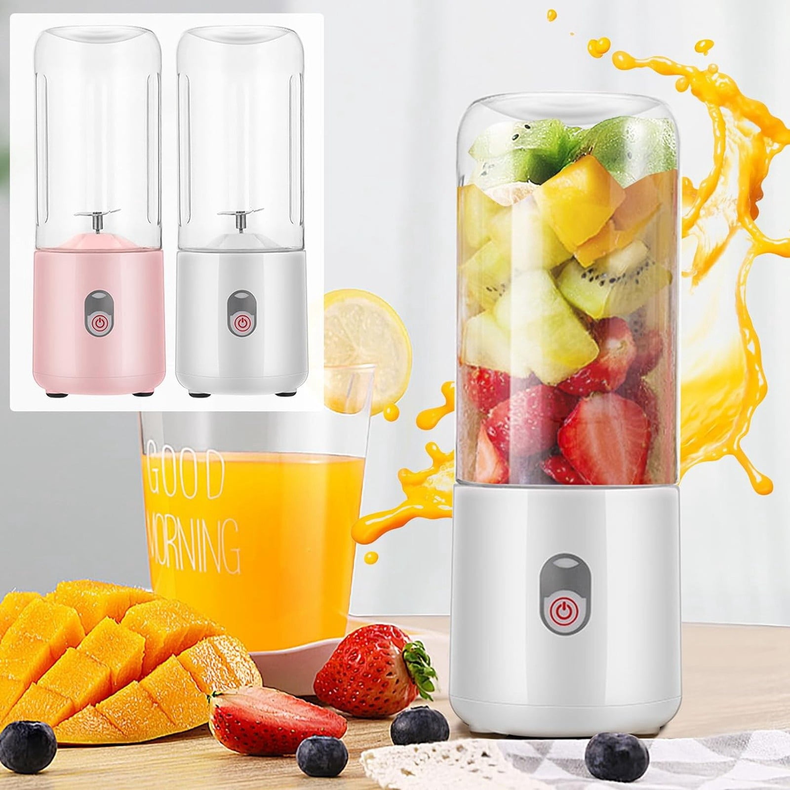 Portable Rechargeable Juicer Cup 2024 Small Personal for Shakes with 6 Travel Cup Design Ideal for Gym Travel and School