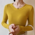 thumbnail image 5 of Suéter básico liso con cuello redondo para mujer, jersey de punto ajustado coreano para mujer, jersey informal para otoño e invierno 2024, 5 of 5