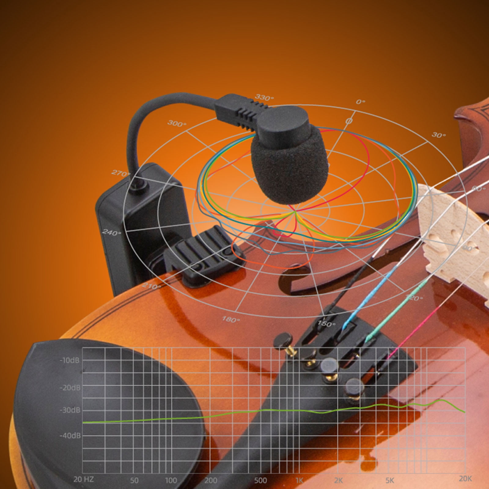 HUISZJ Instrument Microphone, Violin Performance Wireless Microphone, Rechargeable Professional Sound Pickup