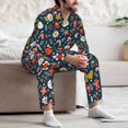 thumbnail image 5 of Mens Pajamas Set, Holiday Christmas Cookies Button Down Long Sleeve Loungewear Sleepwear Pjs sets for Men, 5 of 5