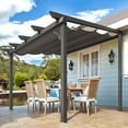 thumbnail image 5 of AECOJOY 10' x 8' Outdoor Retractable Pergola with Canopy, Aluminum Pergola Patio Grill Gazebo w/ Drainage Holes & Windproof Hooks, 5 of 7