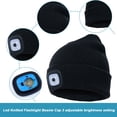 thumbnail image 2 of Gorro con linterna LED y gorro de punto cálido con luz LED para reparar y trabajar en lugares oscuros, 2 of 5