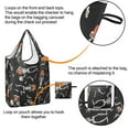 thumbnail image 4 of 5 Pack Foldable Shopping Bag,Skeleton Pumpkin Halloween Pattern Reusable Grocery Bags with Pockets,Large Reusable Tote Bags with Handles Waterproof & Lightweight, 4 of 6