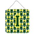 thumbnail image 1 of Letter I Football Green & Yellow Wall or Door Hanging Prints, 1 of 1