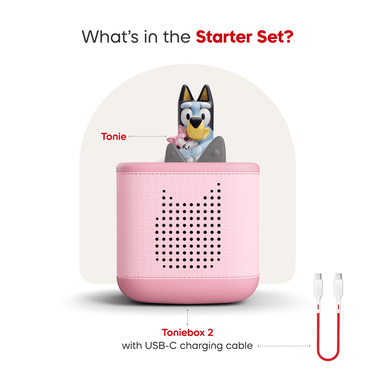 tonies Bluey Toniebox 2 Starter Set - Cloud Pink, Age Group 3+