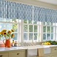 thumbnail image 4 of 2 Pack Ocean Anchor Valance for Window Blue Striped White Stripes Kitchen Valance Rod Pocket Short Curtain Topper Decorative Window Treatment for Living Room Bedroom 42"x12", 4 of 8