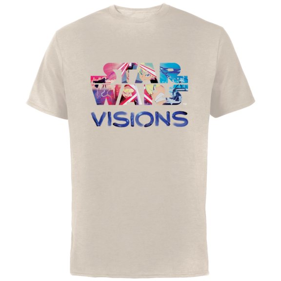 Star Wars: Visions Logo - Short Sleeve Cotton T-Shirt for Adults - Customized-Natural