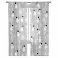 thumbnail image 2 of Grey Christmas Sheer Curtains 108 Inches Long, Cute Snowman Snowflake White Stripes Light Filtering Window Curtains for Living Room/Bedroom, Rod Pocket Voile Sheer Drapes, 52"Wx108"L, 2 Panels, 2 of 9