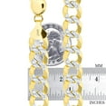 thumbnail image 6 of Nuragold 10k Real Yellow Gold Solid Cuban Curb Link 11.5mm Diamond Cut Pave Chain Bracelet (8"-9") Two Tone Italian Jewelry for Men, 6 of 10