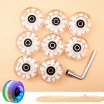 8PCS Luminous Roller Skate Wheels Outdoor Light up Roller Skate Wheels with Bearings Quad for Double Row Skating and Skateboard