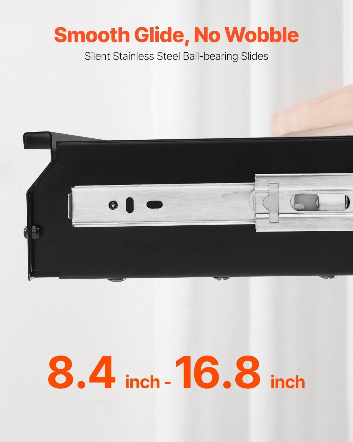 26 Inch Wide Under Desk Slide Out Drawer Hidden Storage Organizer 29x9x4 Inches for Office Home Sit Stand Workstation