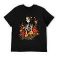 thumbnail image 5 of T-shirt Men's Day of the Dead theme pure cotton T-shirt men's top black and white sizes S-5XL, 5 of 10