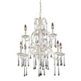 thumbnail image 1 of 9 Light Chandelier In Antique White And Clear Crystal, 1 of 2