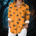 thumbnail image 2 of Godom Halloween Shirt Women Shirts Pumpkin Graphic Tee Long Sleeve Button Down Blouse, 2 of 5