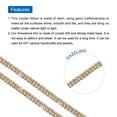 thumbnail image 3 of Uxcell 5 Yard 4mm 2 Row Crystal Rhinestone Diamond Close Chain Trim Trimming Claw Cup Chain Gold White, 3 of 4