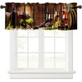 thumbnail image 2 of Kitchen Curtain Valance Rustic Grape Themed Curtains Farmhouse Fruit Barrels Wall Decor Vintage Winery Curtain Valances for Kitchen Short Print Curtain 54x18in, 2 of 5