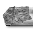 thumbnail image 2 of Grey Soft Flannel Fleece Throw Blanket, Illustration of Brick Wall Contemporary Artprint 3d Style Vision Modern and Shabby Design, Cozy Plush for Indoor and Outdoor Use, 70" x 90", Grey, by Ambesonne, 2 of 5