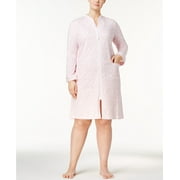 Miss Elaine-Short Paisley-Print Robe-Plus-1x-Pink Neutral
