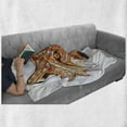 thumbnail image 6 of Tribal Soft Flannel Fleece Throw Blanket, Geometric Fox Portrait with Oriental Ornaments Totem Animal Fauna Design Print, Cozy Plush for Indoor and Outdoor Use, 70" x 90", Orange Amber, by Ambesonne, 6 of 6