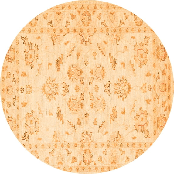 Ahgly Company Indoor Round Persian Orange Traditional Area Rugs, 5' Round