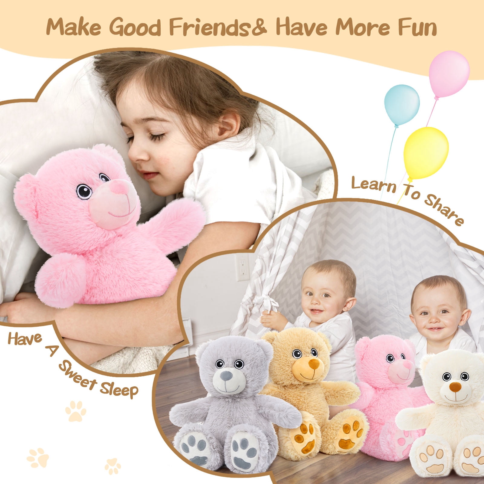 MaoGoLan 5 Packs Teddy Bear Stuffed Animals Bulk Teddy Bear Set 13'' Stuffed Bear Plush Toy