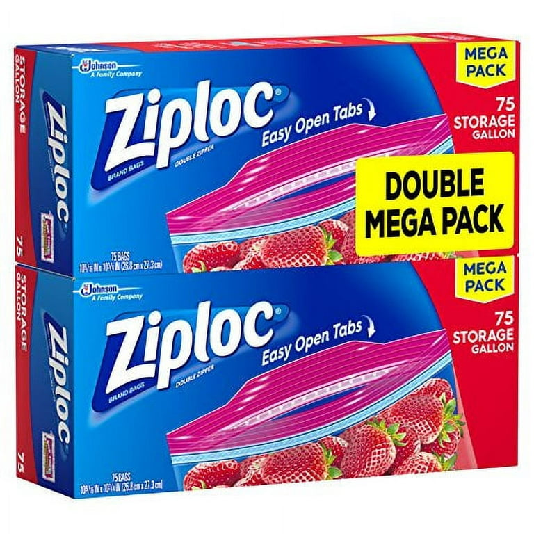 Ziploc Storage Bags Gallon Mega Pack, 150 Count 
