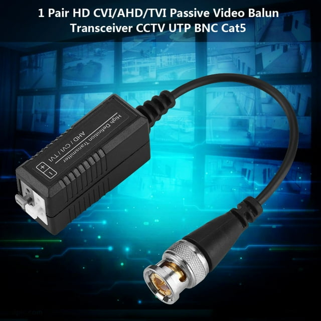 POCREATION 1 Pairs CCTV BNC HD-CVI/TVI/AHD Passive Video Balun Transceiver, VBESTLIFE BNC Video Balun Transceiver Cable, Twisted Pair, Super Interference Rejection