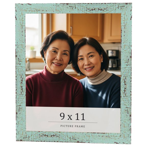 9x11 Frame Green Solid Wood Picture Frame Width 1.125 Inches | Interior Frame Depth 0.5 Inches |