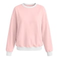 thumbnail image 5 of Chiccall Women's Fleece Crewneck Sweatshirt, Long Sleeve Loose Fit Pullover Casual Tops for Women, 5 of 9