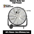 thumbnail image 2 of 24 Inch  Drum Fan, 9,500 CFM High Velocity 3-Speed Heavy Duty Metal Air Circulator with Casters Handle for Basement Warehouse Factory Workshops Patios, 2 of 9