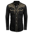 thumbnail image 4 of XAOFW Boys Western Denim Shirt With Graphic Print Long Sleeve Lapel Kids Casual Wear Boy's Button Front Shirts Trendy Tops 10-11 Years, 4 of 4