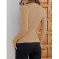 thumbnail image 4 of Sweaters for Women Fall Long Sleeve V Neck Ribbed Knit Pullover Tops Casual Slim Fit Basic Tee Shirts, 4 of 4