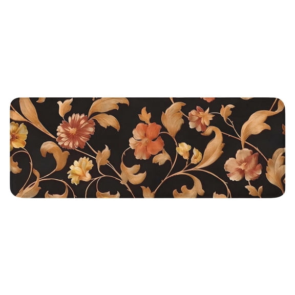 Pioneer Flower Floral Print Pattern Kitchen Rug Mat,Kitchen Runner Rugs Non Skid Washable,Decorative Kitchen Floor Mats for Kitchen,Sink,Laundry,17"x47.2"