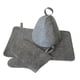 thumbnail image 4 of 3 uds Sauna sombrero estera guante accesorios de baño Anti calor casa de baño reutilizable gris Cola Kits de sauna, 4 of 8