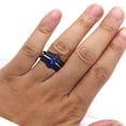 thumbnail image 6 of GY 3pcs Black Gold Plated Blue 1CT CZ Women Wedding Ring Sets for Woman Engagement Ring, 6 of 6