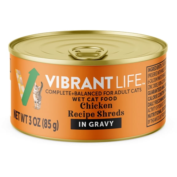 Vibrant Life Chicken Shreds Wet Cat Food, 3 oz Can