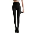 thumbnail image 2 of Sakmal Fleece Lined Black Tights Women Plus Size Pantyhose High Waisted Womens Tight, 2 of 5
