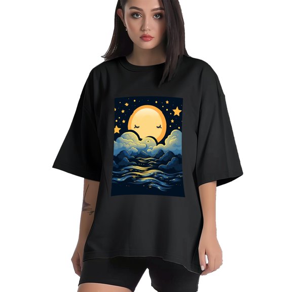 Plus Size Shirt for Women Black Tops for Women Short Sleeves Shirt for Women Starry Sky1 T Shirt Crewneck Shirt for Women XS