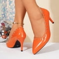 thumbnail image 6 of Xdegoge High Heels for Women Closed Toe Pointed Pumps Metallic Rivet Studded Stiletto Heels Elegant Slip On Dressy Party Wedding Shoes, 6 of 9