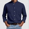 thumbnail image 2 of Long Sleeve Shirts for Men, Men's Long Sleeve Button Down Shirt Wrinkle Free Untucked Dress Shirt Casual Denim Shirt, 2 of 6